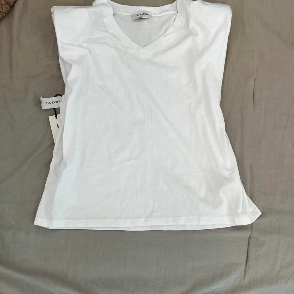 Brand new babaton white v neck top